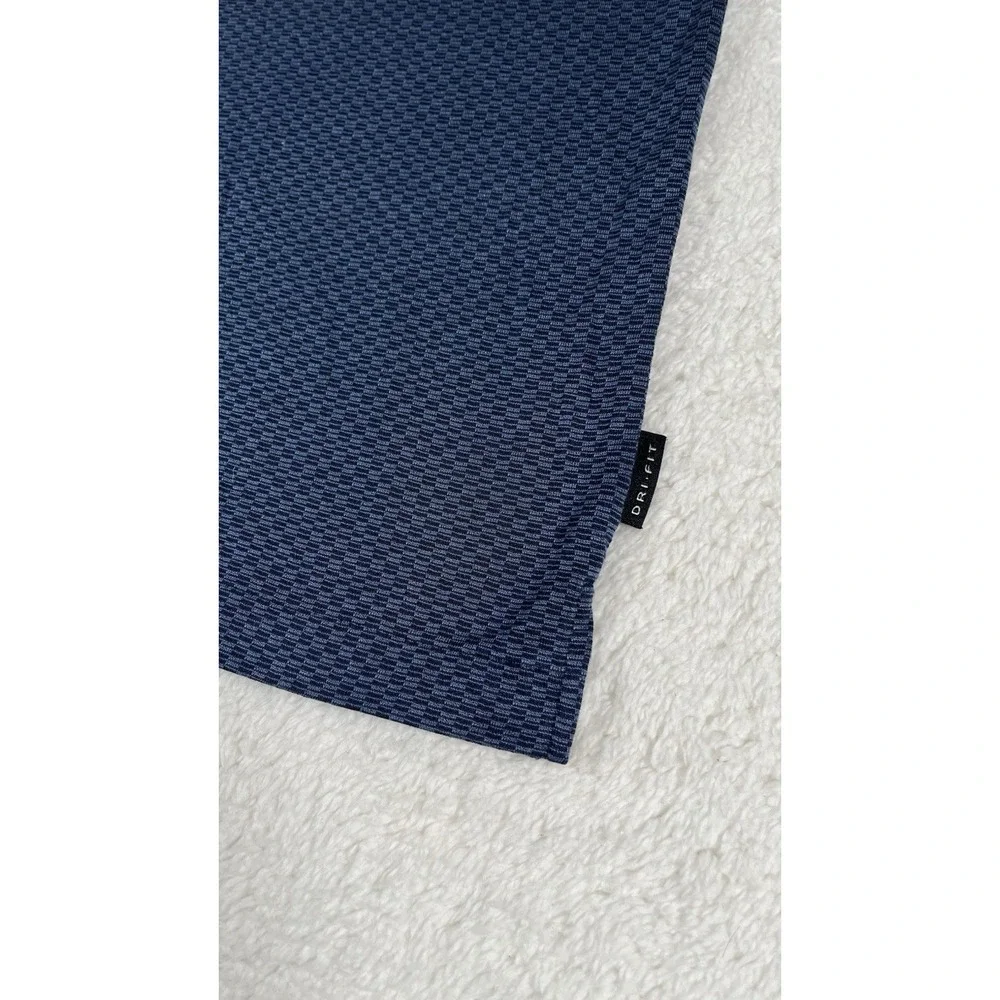 Nike Dri-Fit Tiger Woods Blue Geometric Performance Golf Polo Shirt Men's XXL‎